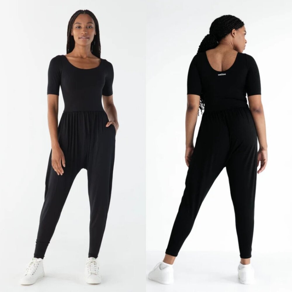 Imbodhi Sleeved Midnight Black Jumpsuit Size Small